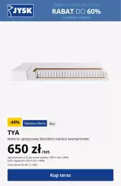 JYSK gazetka tydzień 44 Strona 16: Materac sprężynowy 80x200 cm bardzo twardy/średni TYA €650,00