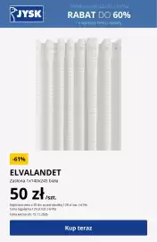 JYSK gazetka tydzień 44 Strona 23: Zasłona Elvalandet 1x140x245 cm biała €50,00