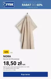 JYSK gazetka tydzień 44 Strona 5: Ręcznik Nora 50x100 piaskowy €18,50