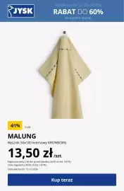 JYSK gazetka tydzień 44 Strona 7: Ręcznik Malung 50x100 cm kremowy Kronborg €13,50