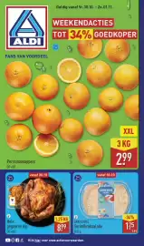 ALDI folder | Weekend Pagina 1: Daylicious Surimikrabsalade €1,25, Hele gegaarde kip €8,99