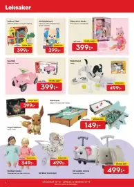 Bo Ohlsson reklamblad Sida 4: Nappi robothund €499,00, Sparkbil Bobby car, flower. €399,00