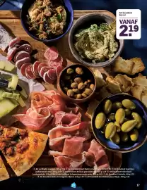 Albert Heijn Allerhande Pagina 17: AH Excellent Hummus paddenstoel miso €2,99, AH Excellent Culatello €4,79