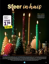 Albert Heijn Allerhande Pagina 33: AH Excellent LED kaarsenset groen swirl €4,99, AH Excellent Barok kandelaar laag €2,49