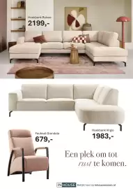 INHOUSE folder week 45 Pagina 2: Hoekbank Rokias 2199,- Hoekbank Virgio Fauteuil Grandola 679,- 1983,- Een plek om tot rust