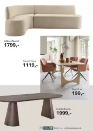 INHOUSE folder week 45 Pagina 4: Eetbank Numari 1799,- Eettafel Tabiro 1119,- Eettafel Taranto 1999,- Stoel Vinta 199,- IN
