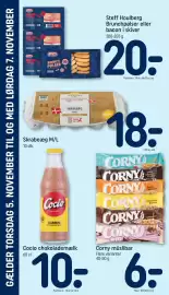 REMA 1000 tilbudsavis uge 45 Side 28: Steff Houlberg Brunchpølser eller bacon i skiver €20,00, Skrabeæg M/L €18,00
