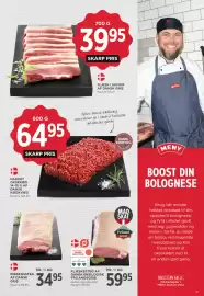 MENY tilbudsavis uge 44 Side 19: FLÆSK I SKIVER AF DANSK GRIS €39,95, HAKKET OKSEKØD 14-18 % AF DANSK KØDKVÆG €64,95