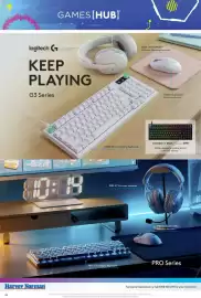 Harvey Norman catalogue Page 8: 1332 GAMES[HUB] logitech G KEEP PLAYING G3 Series 12 $7 19 10 41 112 20 363 26 CAFE 10:48