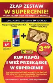 Biedronka gazetka Strona 27: Napój energetyczny Red Bull €6,49, Przekąska z kurczakiem w sosie curry €3,49