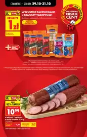 Biedronka gazetka Strona 7: Wszystkie paczkowane kabanosy Tarczyński €1,00, Kiełbasa Żywiecka Kraina Wędlin €10,99