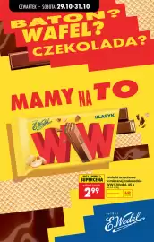 Biedronka gazetka Strona 71: Wafelki orzechowe w mlecznej czekoladzie WW E.Wedel €2,99