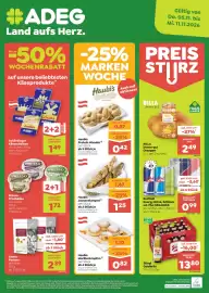 ADEG Flugblatt woche 45 Seite 1: Stiegl Goldbräu €13,80, Red Bull Energy Drink, Editions od. The ORGANICS €0,99
