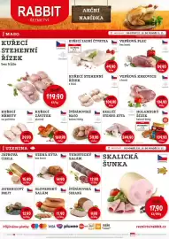 RABBIT řeznictví leták týden 44 Strana 1: Vepřová plec bez kosti vcelku chlazená 1kg €89,90, Kuřecí zadní čtvrtky €49,90