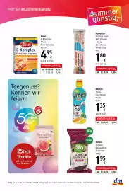 Dm Flugblatt Seite 6: Powerbar Protein Riegel €1,80, DmBio Bio Schoko Reiswaffeln Zartbitter €1,95