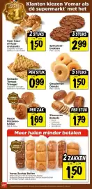 Vomar Voordeelmarkt folder Pagina 19: Gesuikerde donuts €1,50, Steenoven batards €1,79