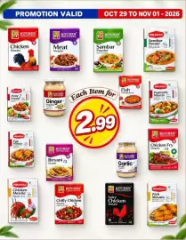 United Hypermarket leaflet Page 3: Nirapara fish masala €2,99, Kitchen kt treasures spicy chicken masala €2,99