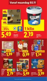 Lidl folder week 45 Pagina 10: Slager-sachterham €1,99, Douwe Egberts IJskoffie €0,99