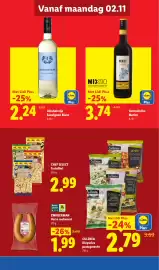 Lidl folder week 45 Pagina 14: Australische Merlot €3,74, Alcoholvrije Sauvignon Blanc €2,24