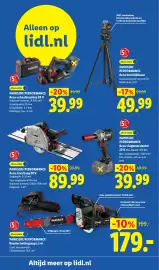 Lidl folder week 45 Pagina 25: Parkside Performance Benzine kettingzaag 2,2 kW €179,00, Parkside Accu-invalzaag 20 V €89,99