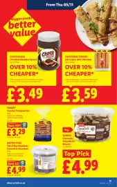 Lidl leaflet week 45 Page 15: Sondey chocolate filled wafer biscuits €4,99, Sondey caramel stroopwaffles €3,29