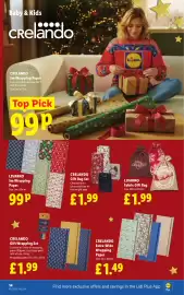 Lidl leaflet week 45 Page 16: Livarino Fabric Gift Bag €1,99, Crelando gift wrapping set €1,99