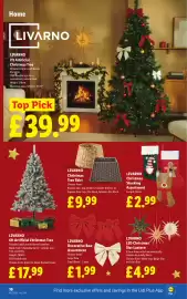 Lidl leaflet week 45 Page 18: Livarno decorative bow assortment €1,99, Livarno Christmas Stocking Assortment €2,99