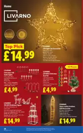 Lidl leaflet week 45 Page 22: Livarno led mini christmas tree set €4,99, Livarno Santa Ladder Outdoor LED Decoration €14,99