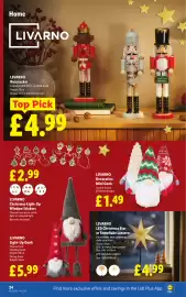 Lidl leaflet week 45 Page 26: Livarno decorative mini gonk €1,49, Livarno light-up gonk €5,99