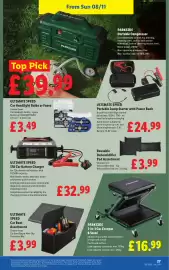 Lidl leaflet week 45 Page 29: Parkside 2-in-1 Car Creeper & Stool €16,99, Ultimate Speed 17A Car Battery Charger €32,99