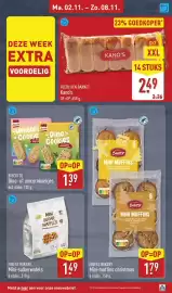 ALDI folder week 45 Pagina 15: Finest Bakery Mini-muffins christmas €1,79, Kano's Heerlijk Banket €2,49