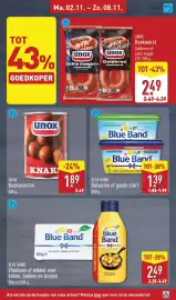 ALDI folder week 45 Pagina 25: Unox Rookworst €2,49, Blue Band Vloeibaar of wikkel €2,49