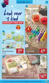 ALDI folder week 45 Pagina 33: Toy Lino Houten dierenpuzzel €2,99, Montessori educatief houten speelgoed €14,99
