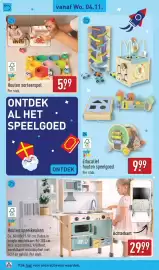 ALDI folder week 45 Pagina 34: Houten speelkeuken €29,99, Educatief houten speelgoed €9,99