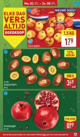 ALDI folder week 45 Pagina 5: Zespri Sungold kiwi's €3,49, Elstar appels €1,79