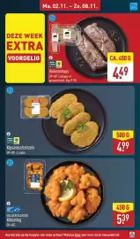 ALDI folder week 45 Pagina 9: Varkenshaas €4,49, Golden Seafood Kibbeling €5,39
