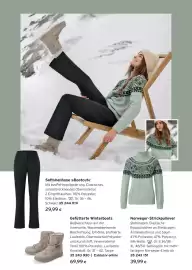 Tchibo Eduscho Flugblatt Seite 14: Softshellhose Bootcut €29,99, Norweger-Strickpullover €39,99