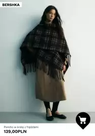 Bershka gazetka tydzień 44 Strona 5: Poncho w kratę z frędzlami Bershka €139,00