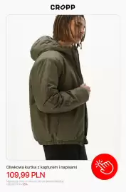 Cropp gazetka tydzień 44 Strona 5: Oliwkowa kurtka z kapturem i napisami Cropp €109,99