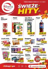 Delikatesy Ribena gazetka Strona 1: Rogal Milka €2,99, Knoppers €4,79