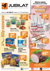 Jubilat gazetka Strona 1: Jogurt PIĄTNICA €1,97, Ryż biały długozioarnisty SONKO €3,57