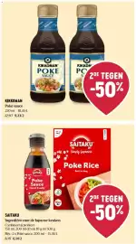 Delhaize folder week 45 Pagina 10: Saitaku poke rice €6,14, Kikkoman poke sauce €9,23