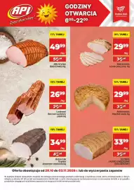 API MARKET gazetka tydzień 44 Strona 2: Boczek wędzony paski Laskopol €26,99, Schab pieczony Aleksandria €29,99