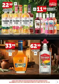 Topaz gazetka | Alkohole Strona 5: Brandy Słoneczny Brzeg 36% €33,99, Tequila Sierra Blanco 38% €62,99