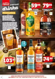 Topaz gazetka | Alkohole Strona 6: Whisky J.A. Baczewski 43% €79,99, Napój alkoholowy Tropical Fiesta Grant's 30% €59,99