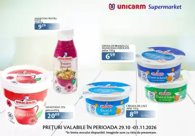 Catalog Unicarm Pagină 3: SMANTANA PENTRU GATIT pet 320 g 929 lei/buc unicarm Smântână 25% Crasime RODUSEL ODUS IN 9 TV
