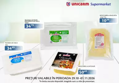 Catalog Unicarm Pagină 6: TELEMEA DE VACA vrac 3489 lei/kg SATU MA TELEMEA VETISOR PROASPATA DE VACA VRAC 3479 lei/kg