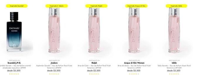 Catálogo Zachary Perfumes Página 6: Scandal j.p.g €5.500,00, Eau de parfum floral frutal lemenlip €5.500,00