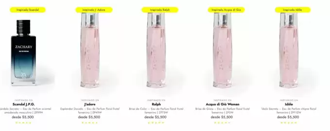 Catálogo Zachary Perfumes Página 6: Scandal j.p.g €5.500,00, Eau de parfum floral frutal lemenlip €5.500,00