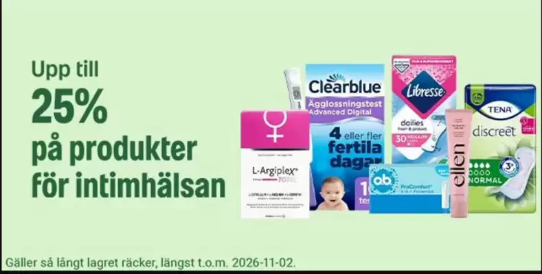 Apotea (giltig till och med 2-11)
